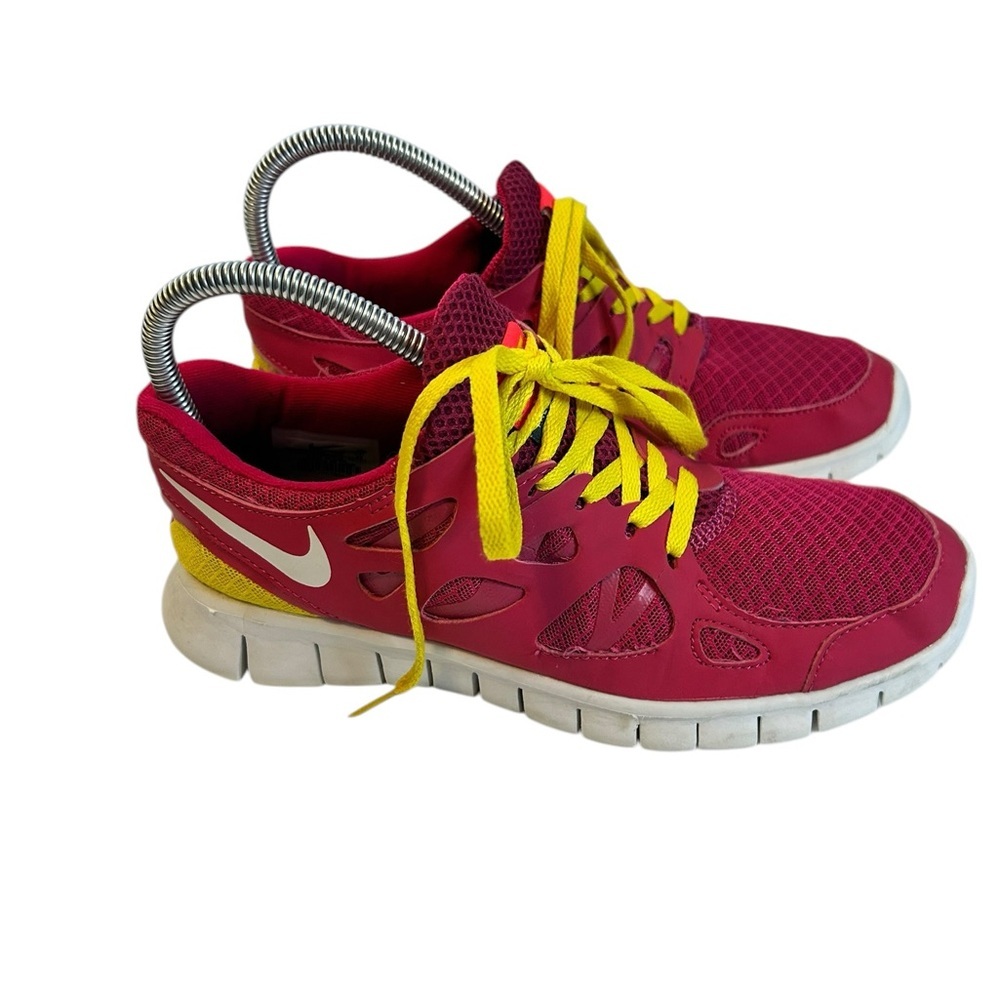 Nike Free Run Sneakers Womens Pink Yellow Lightweight Running Shoes